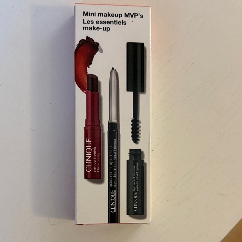 NWOT Clinique Mini Makeup MVP’s Set – Bold Red Lipstick & Black Mascara